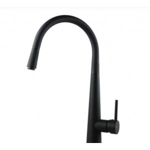 Round Matte Black Pull Out Kitchen Sink Mixer Tap